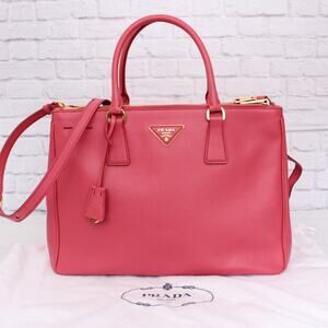 Prada Galliera Pink Saffiano Crossbody Leather Strap Satchel LV Purse A4766